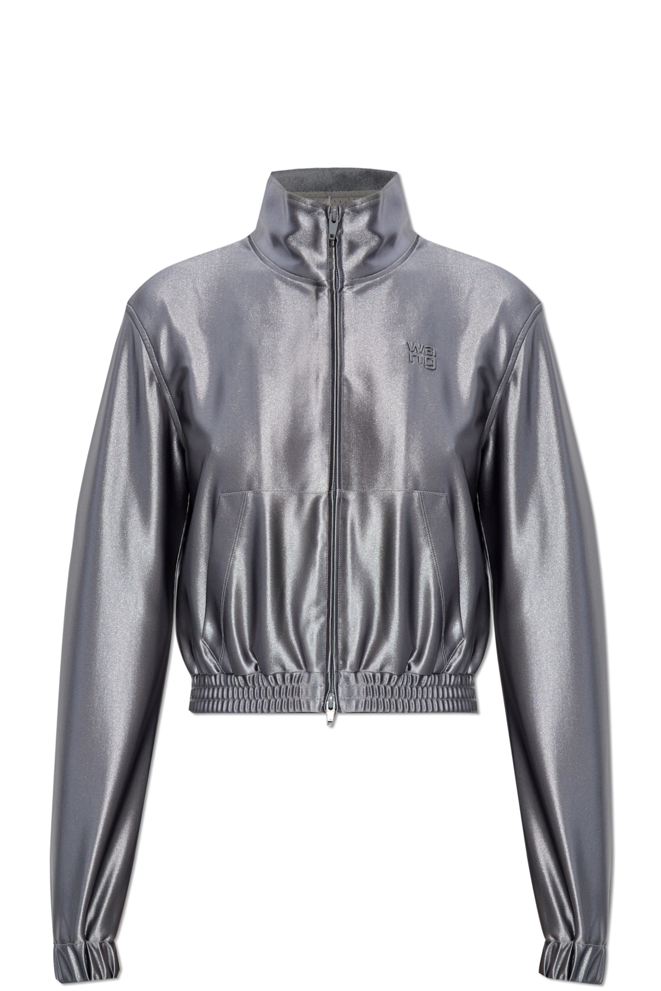 【送料&関税込】T by Alexander Wang Melange Light Grey Cotto Silver Sweatshirt with a shimmering finish T by Alexander